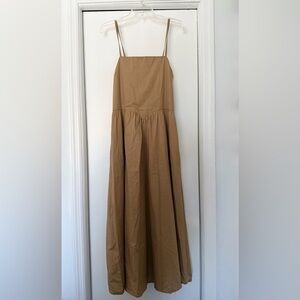 Jopna Camel Midi Corset Dress with Straps - L